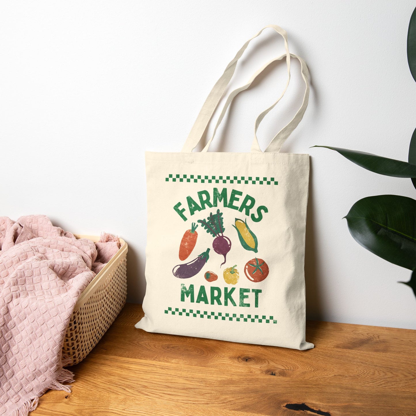 Farmers Market Cotton Canvas Tote Bag