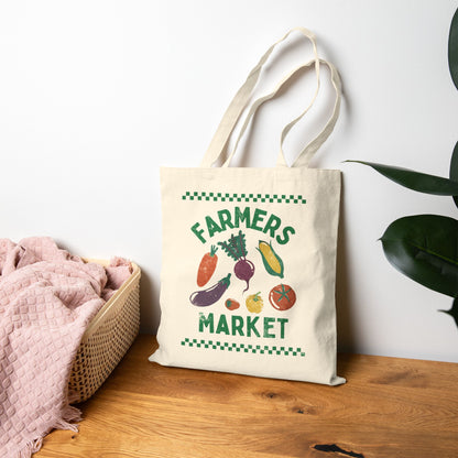 Farmers Market Cotton Canvas Tote Bag