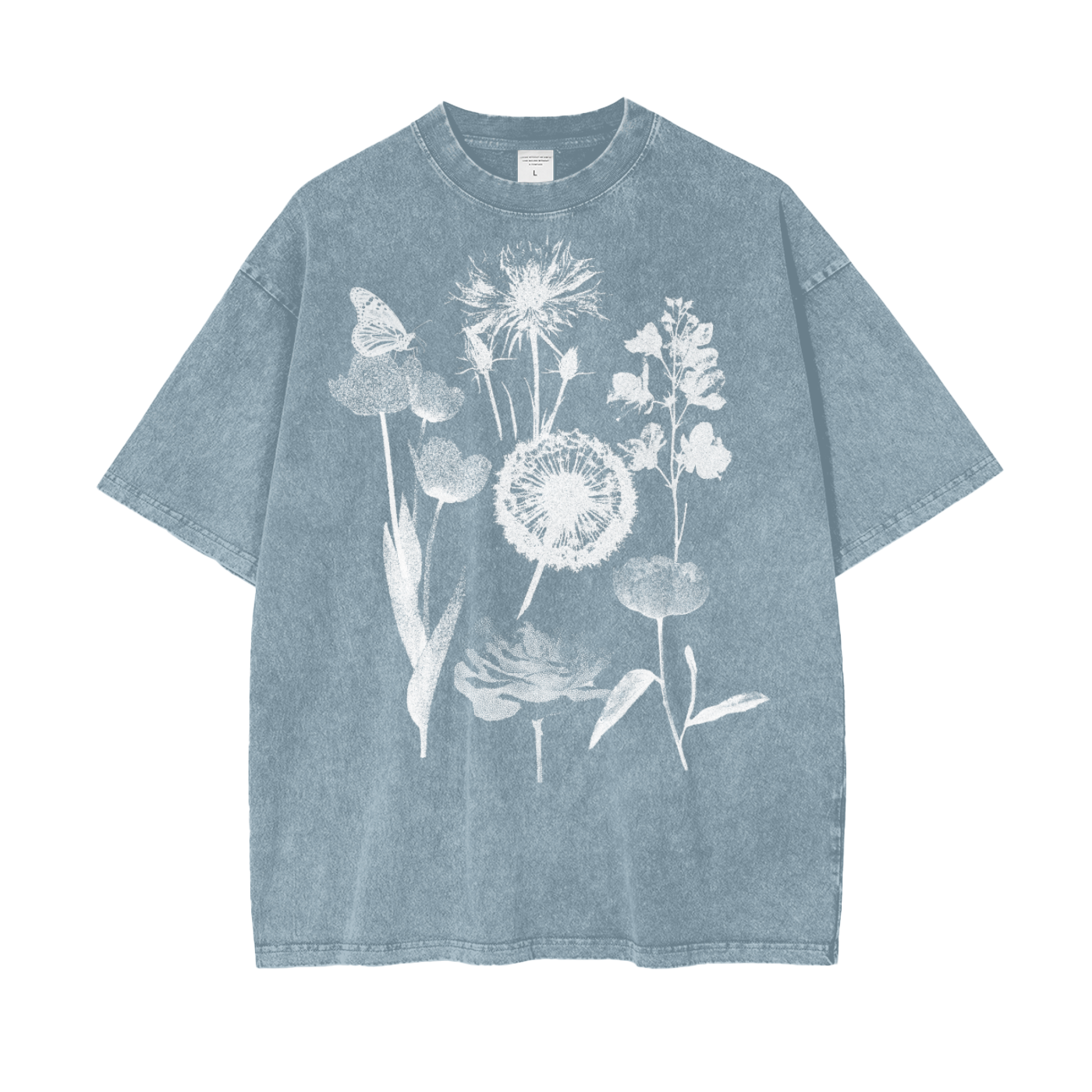 Film Flowers Unisex Oversize Snow Washed T-Shirt