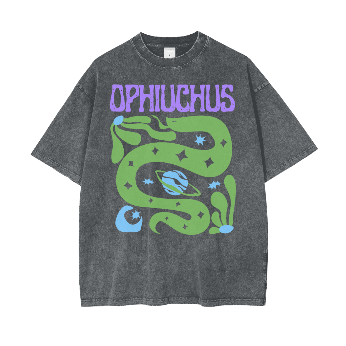 Zodiac Ophiuchus Psychedelic Snow Washed T-Shirt