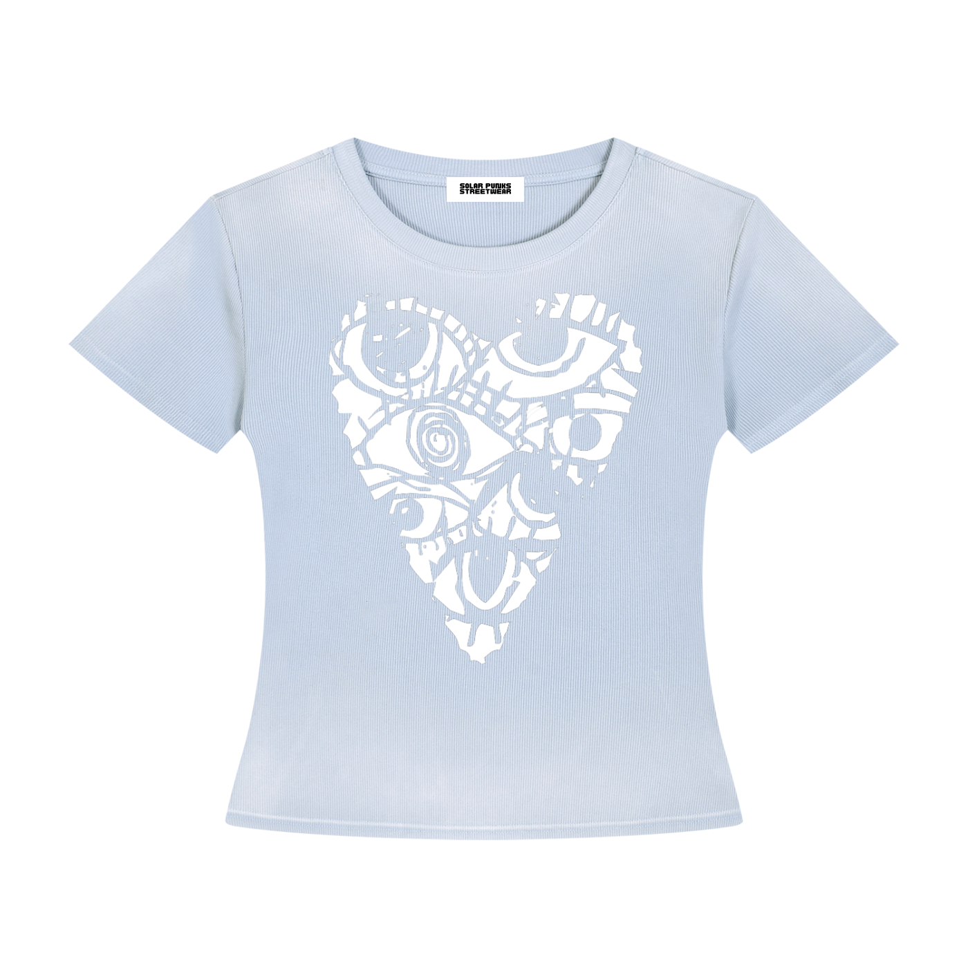 Heart Eyes Grunge Punk Sun-Fade Washed T-Shirt