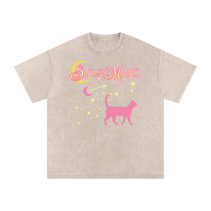 Anime Sour Mood Acid Wash Oversize T-Shirt
