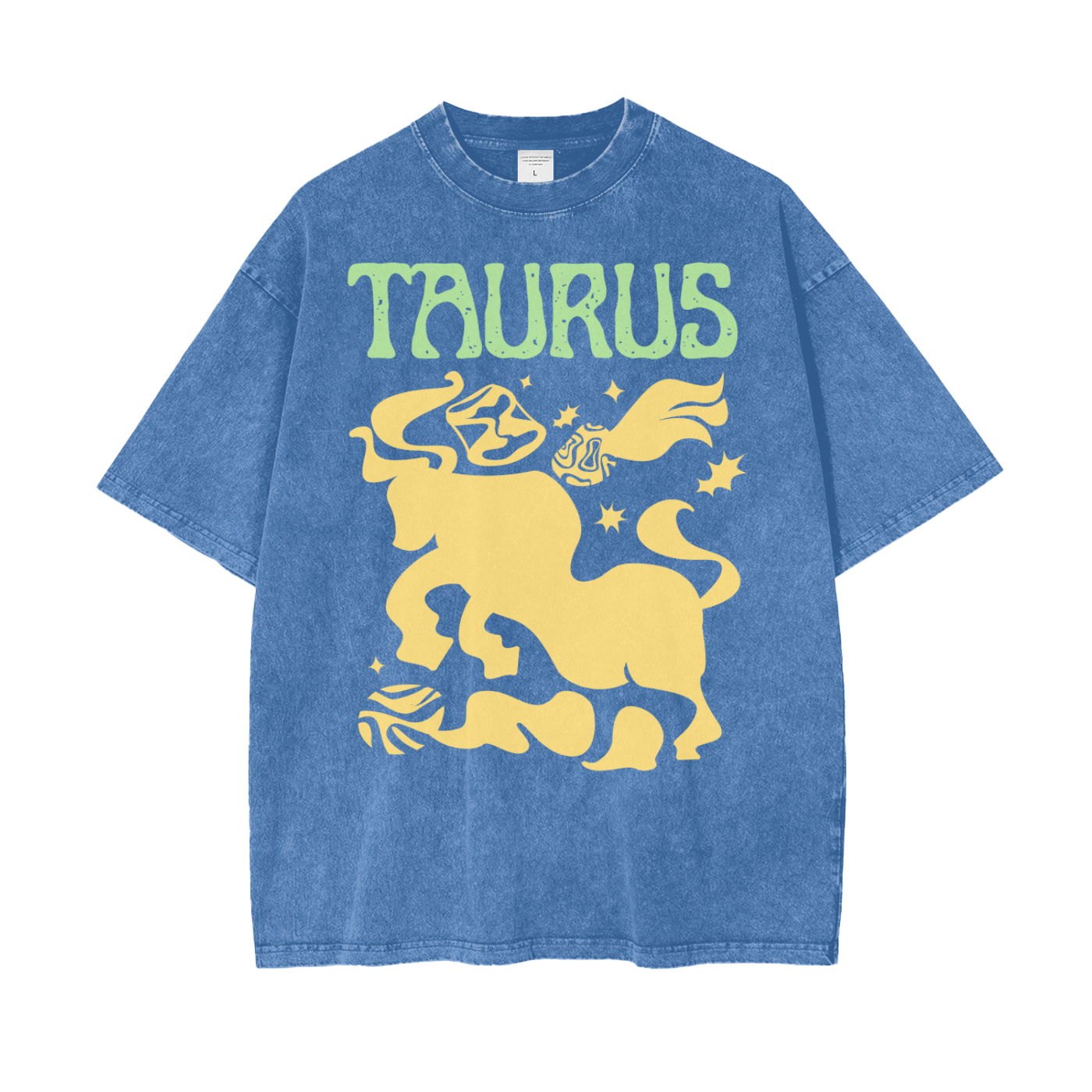 Zodiac Taurus Psychedelic Snow Washed T-Shirt