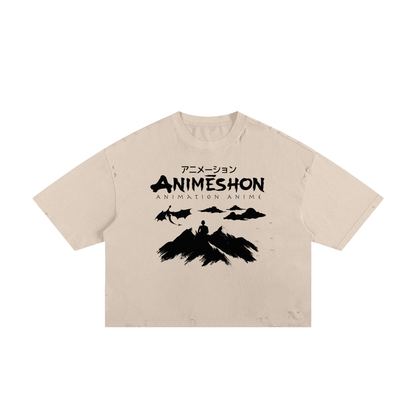 Anime Hero Unisex Classic Frayed Boxy Tee