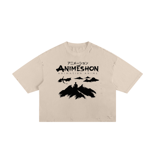 Anime Hero Unisex Classic Frayed Boxy Tee