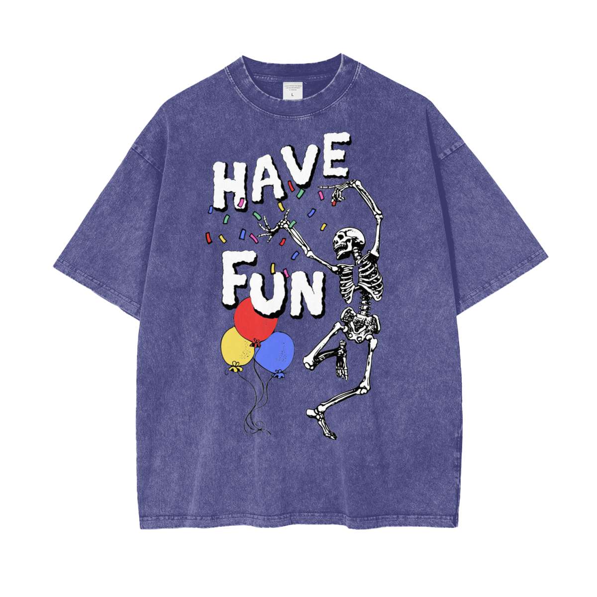 Fun Skeleton Unisex Oversize Snow Washed T-Shirt
