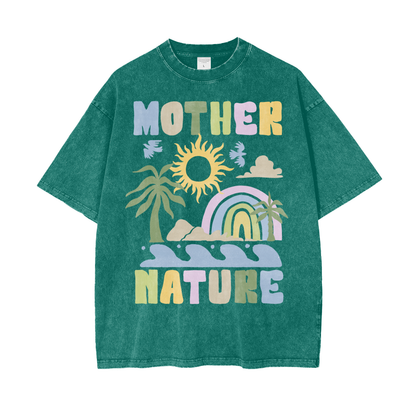 Mother Nature Oversize Snow Washed T-Shirt