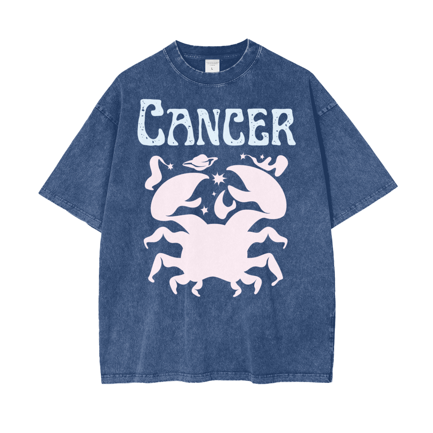 Zodiac Cancer Psychedelic Snow Washed T-Shirt