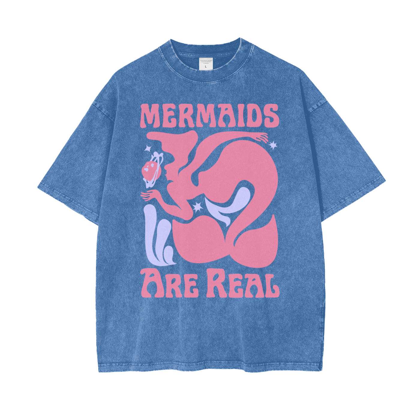 Mermaids Unisex Oversize Snow Washed T-Shirt