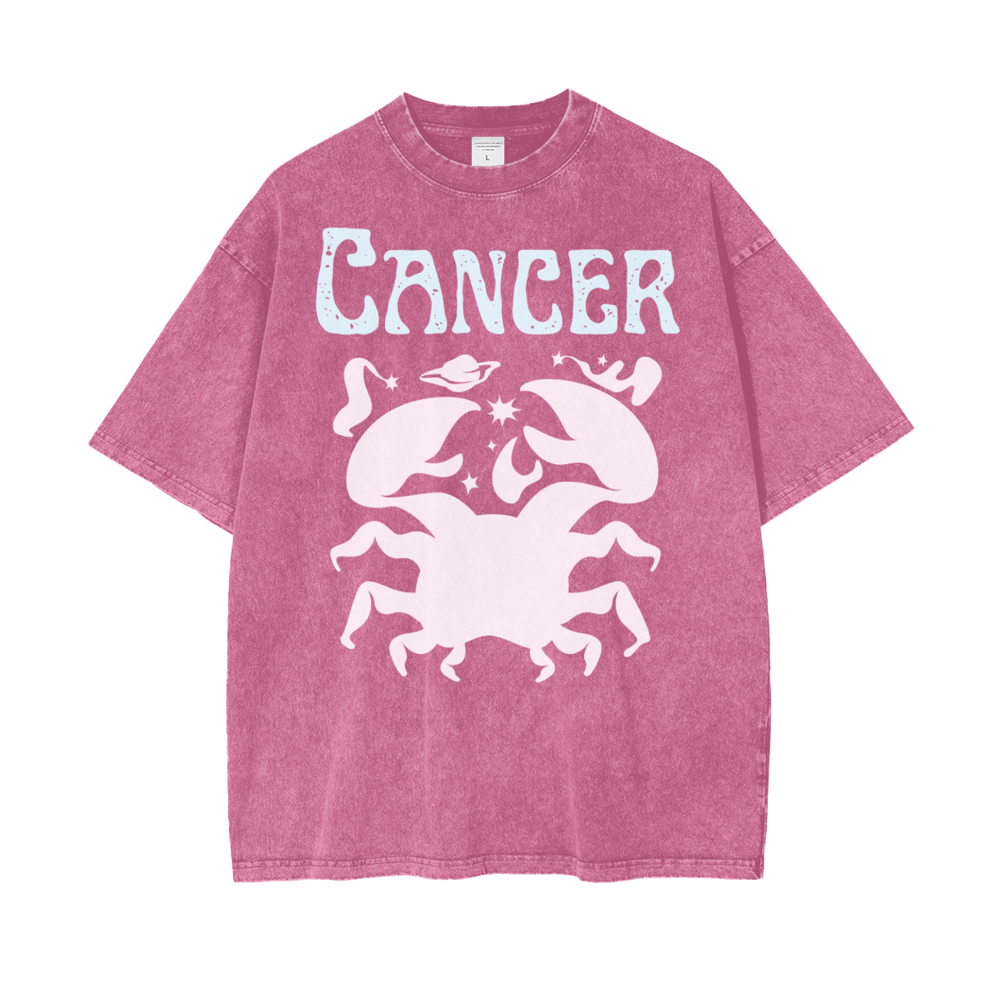 Zodiac Cancer Psychedelic Snow Washed T-Shirt