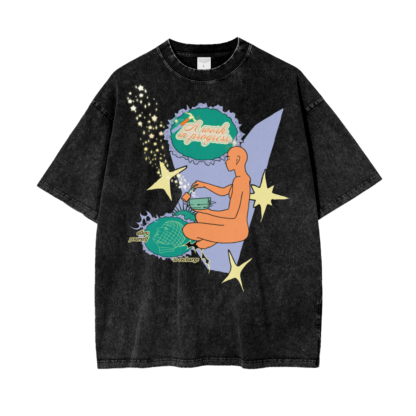 Work in Progress Unisex Oversize Snow Washed T-Shirt