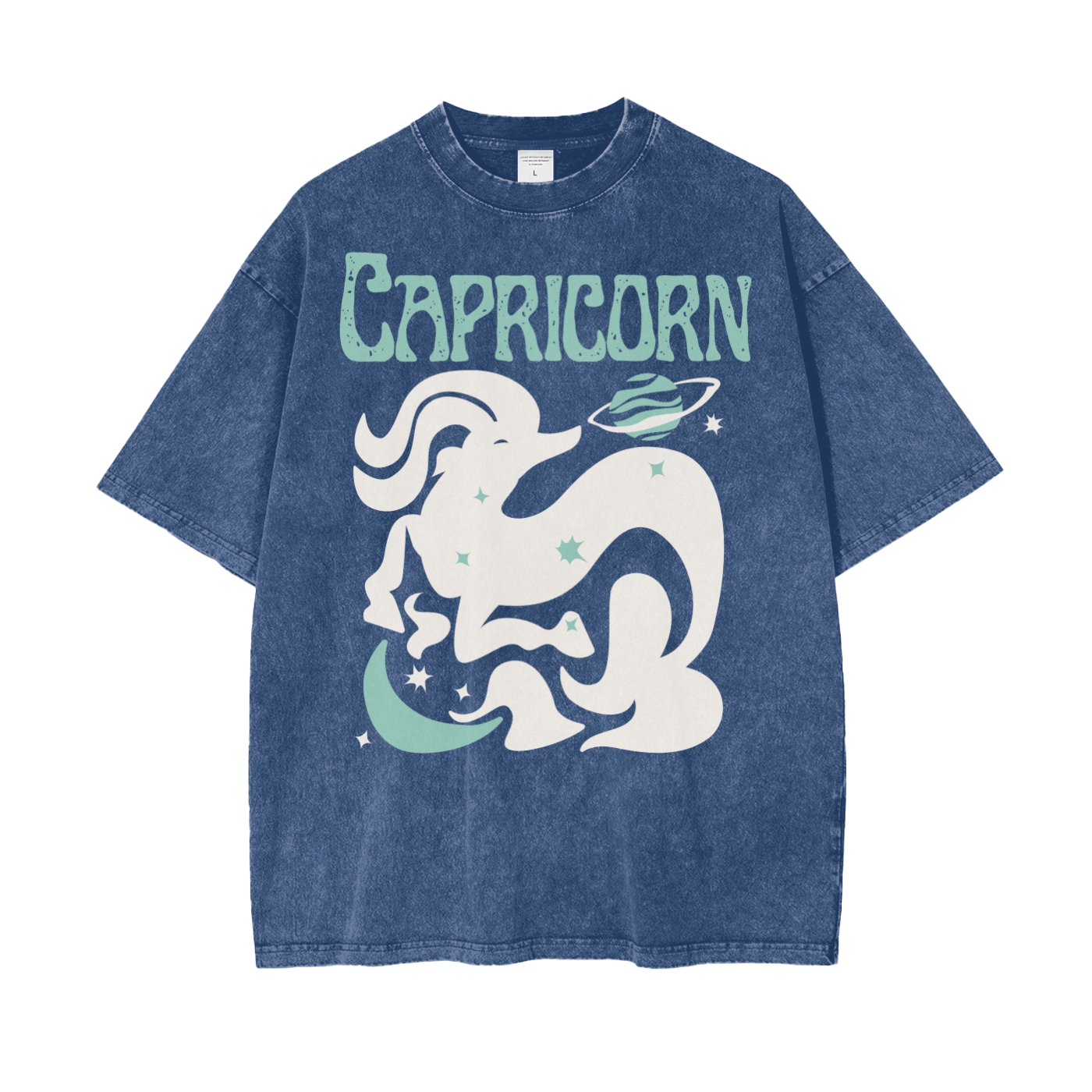 Zodiac Capricorn Psychedelic Snow Washed T-Shirt