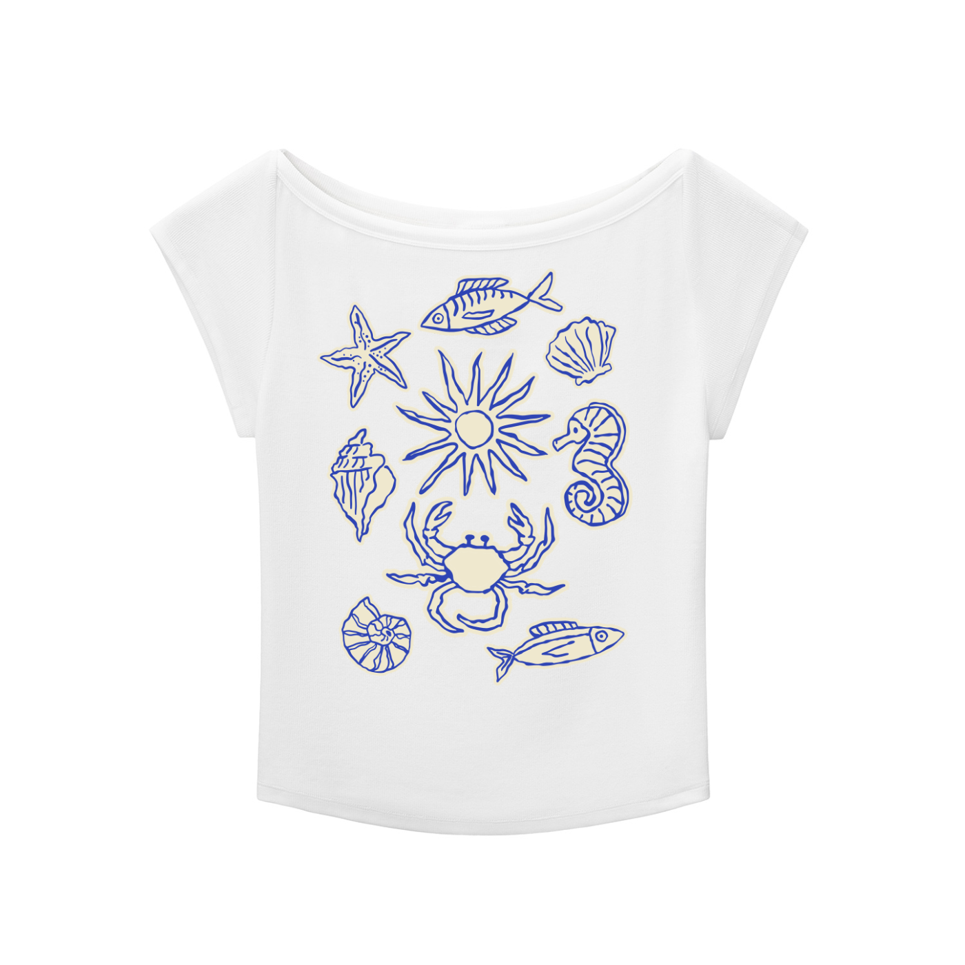 The Beach Wide Neck Slub T-shirt