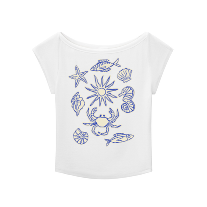 The Beach Wide Neck Slub T-shirt
