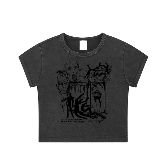 Illusions Snow Washed Crop Top