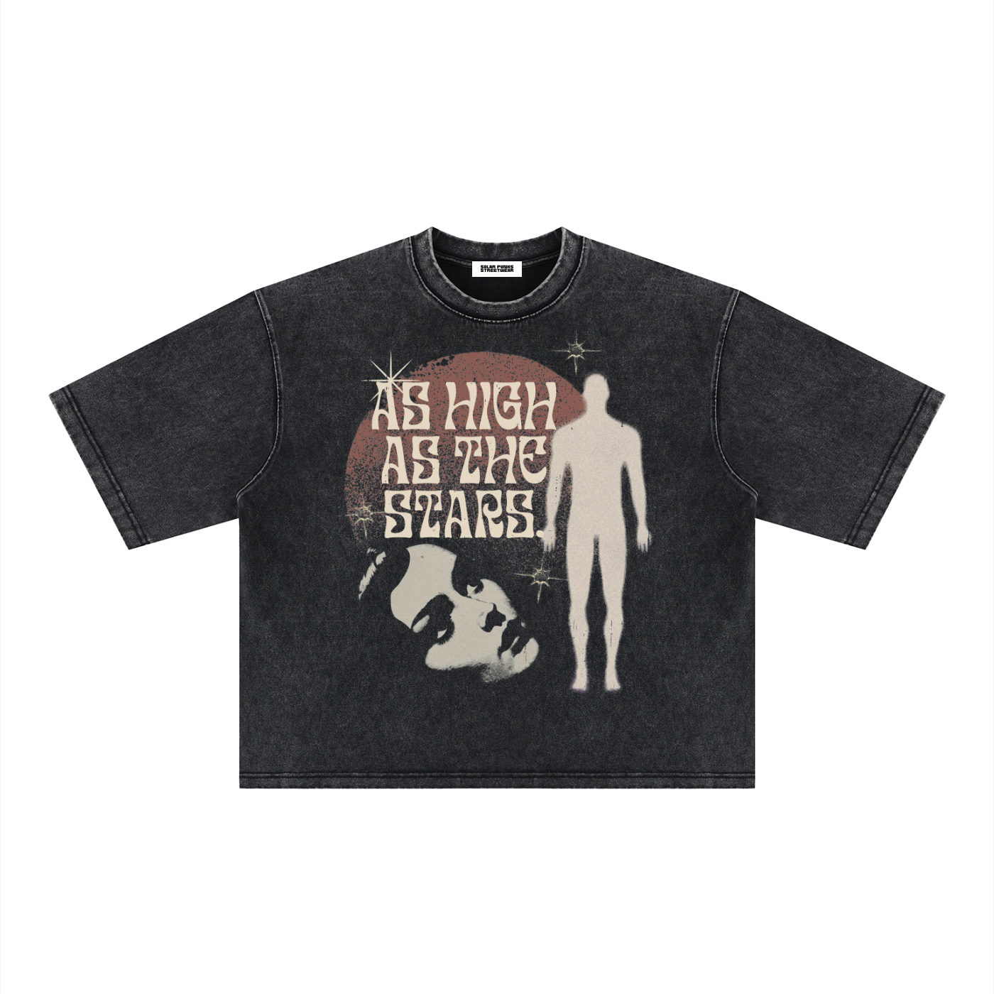 High Stars Unisex Oversized Mineral Wash Boxy T-Shirt