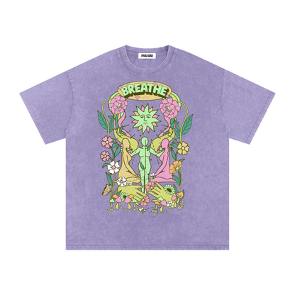 Breathe Unisex Acid Wash Oversize T-Shirt