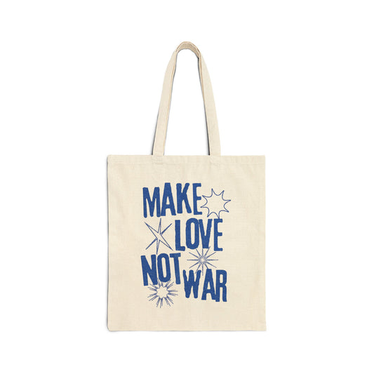 Make Love Not War Cotton Canvas Tote Bag