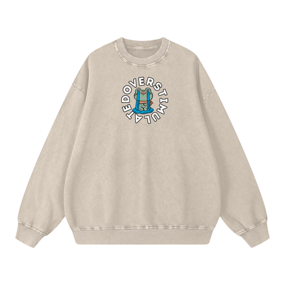 Overstimulated Frog Acid Wash Oversize Sweatshirt