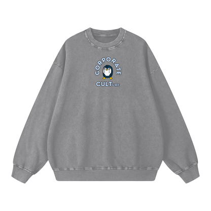 Poor Penguin Acid Wash Oversize Sweatshirt
