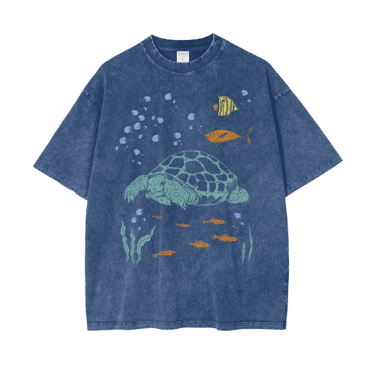 Sea Turtle Unisex Snow Washed T-Shirt