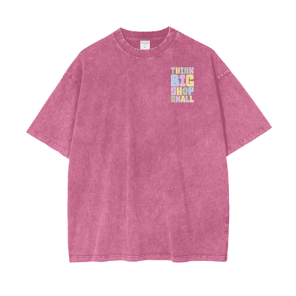 Think Big Unisex Oversize Snow Washed T-Shirt