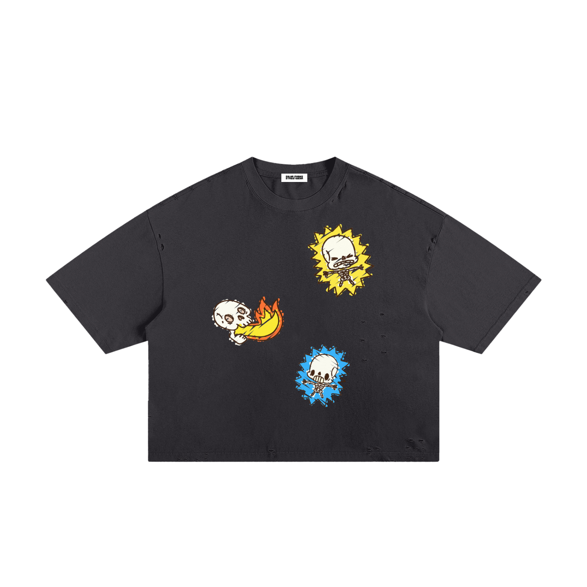Electric Shock Classic Frayed Boxy Tee
