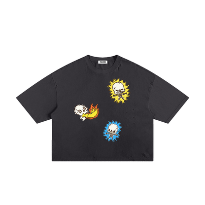 Electric Shock Classic Frayed Boxy Tee