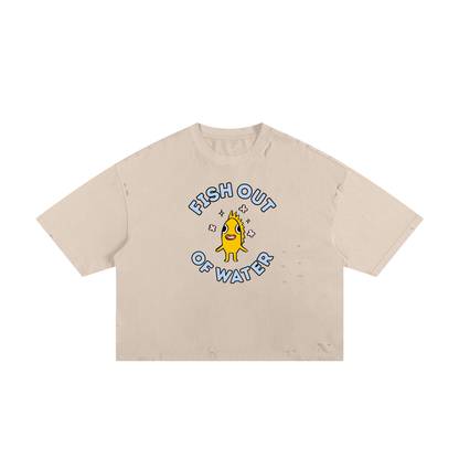 Funny Fish Unisex Classic Frayed Boxy Tee
