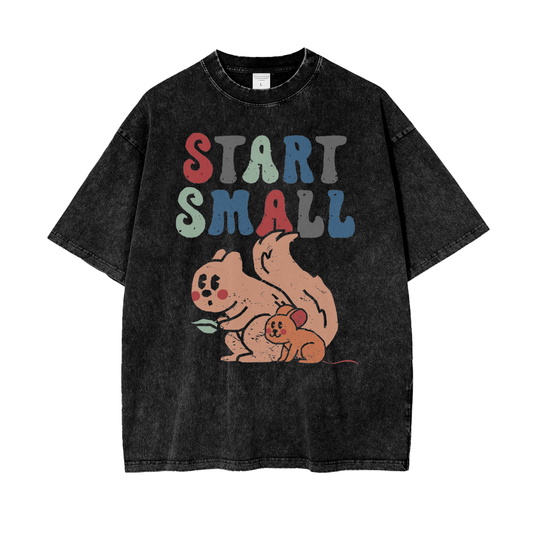 Squirrel Unisex Oversize Snow Washed T-Shirt