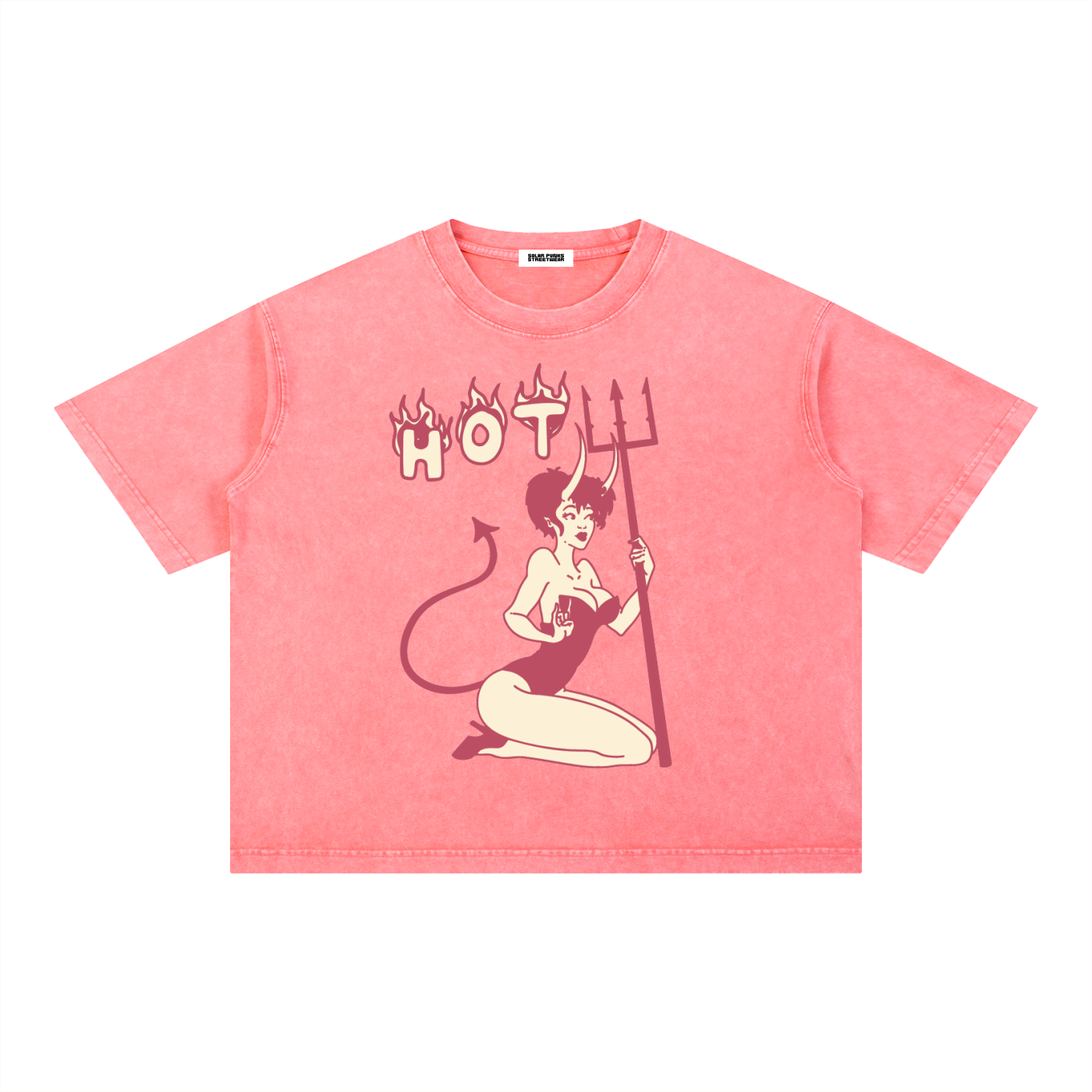 Baddie Mineral Wash Boxy Cotton T-Shirt