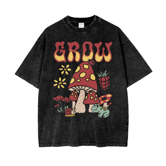 Nature Grows Oversize Snow Washed T-Shirt