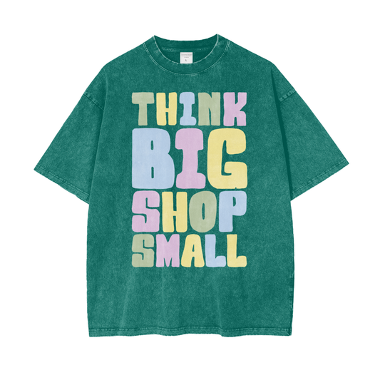 Think Big Unisex Oversize Snow Washed T-Shirt