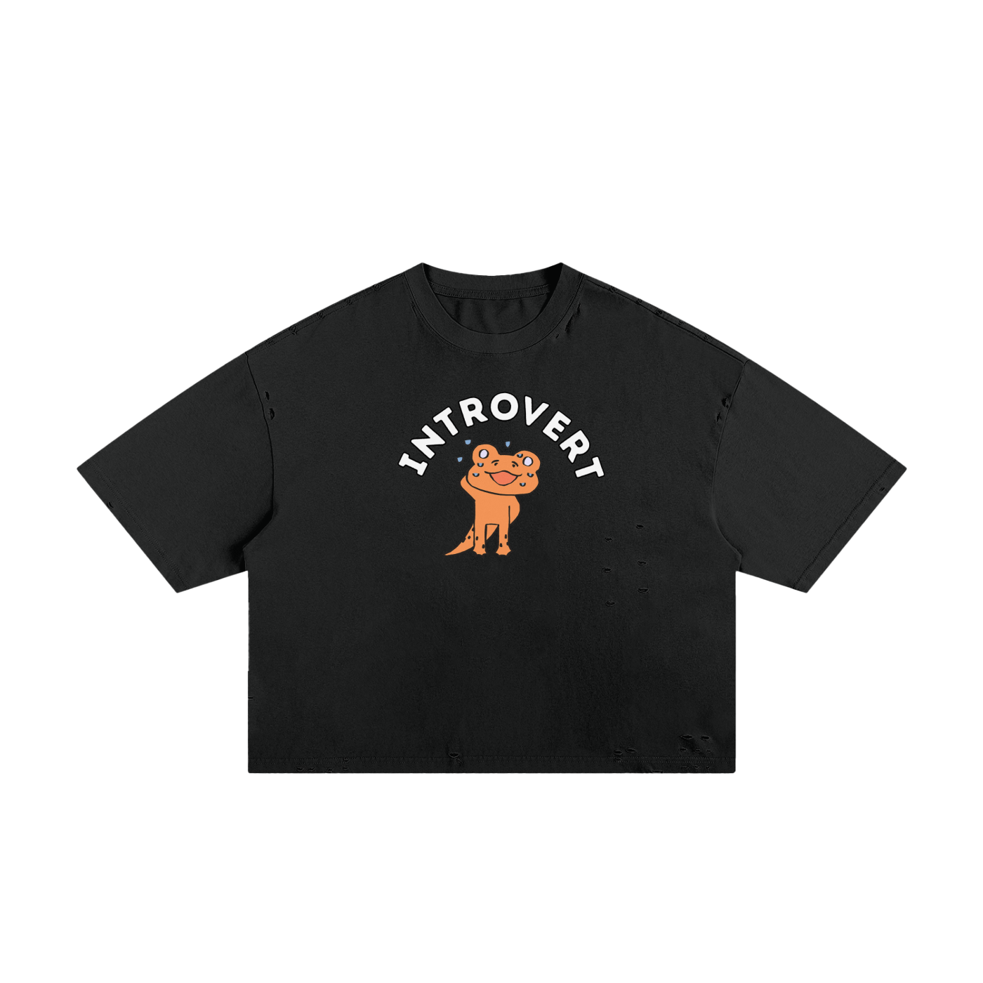 Lizard Introvert Unisex Classic Frayed Boxy Tee