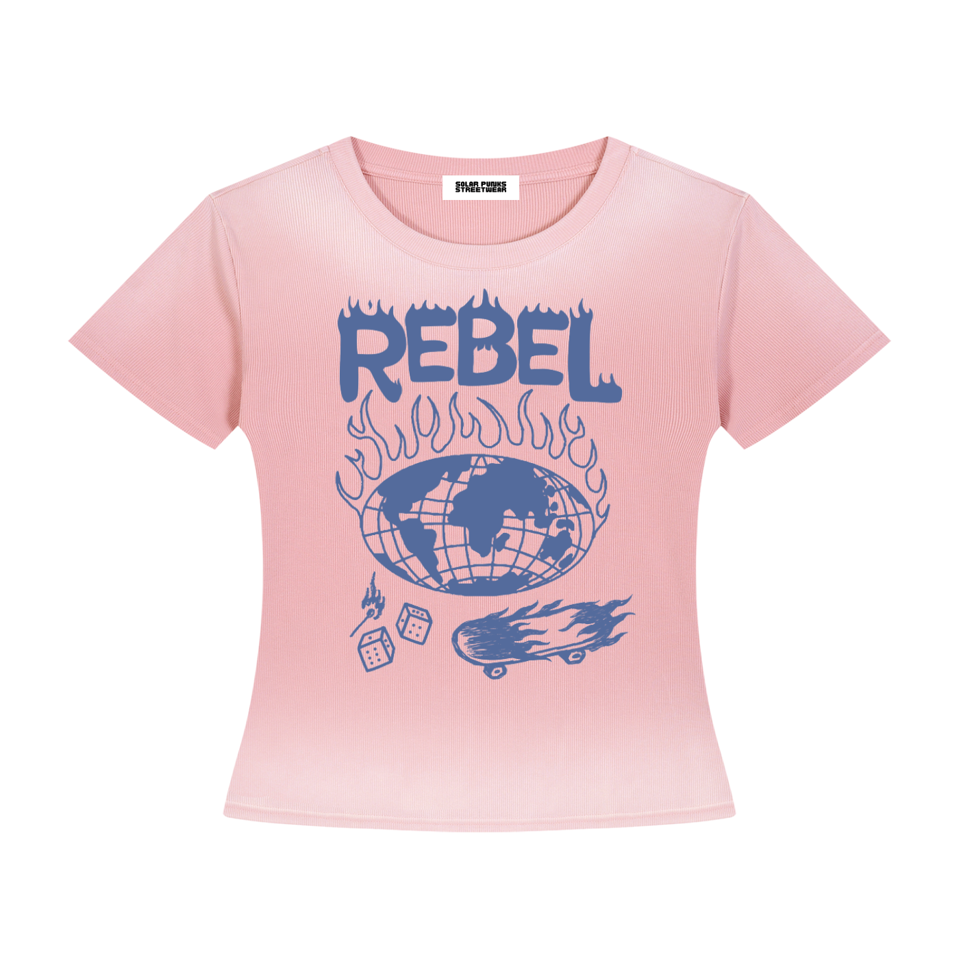 Rebel World Grunge Punk Sun-Fade Washed T-Shirt