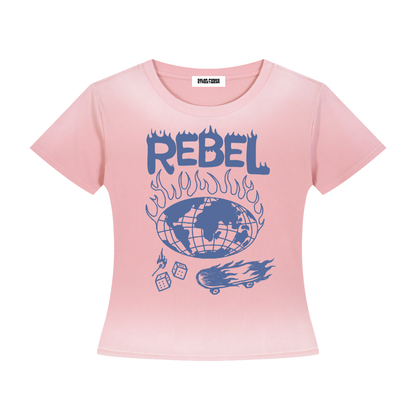 Rebel World Grunge Punk Sun-Fade Washed T-Shirt