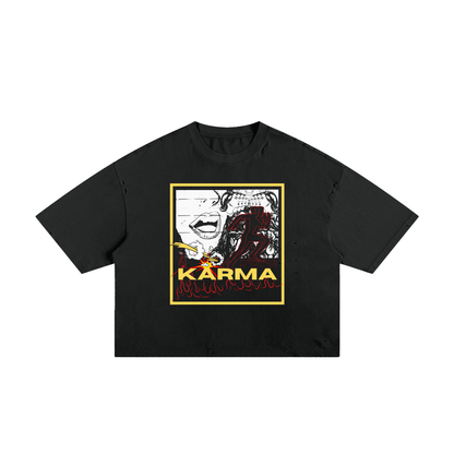 Karma Run Unisex Classic Frayed Boxy Tee