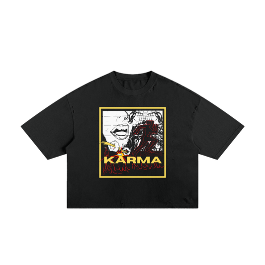 Karma Run Unisex Classic Frayed Boxy Tee