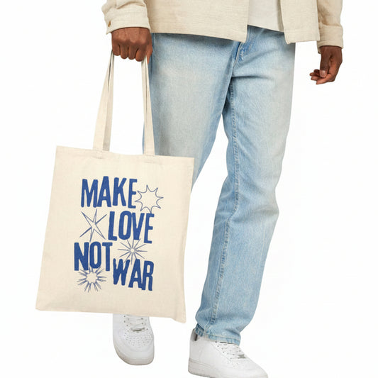 Make Love Not War Cotton Canvas Tote Bag