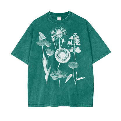 Film Flowers Unisex Oversize Snow Washed T-Shirt