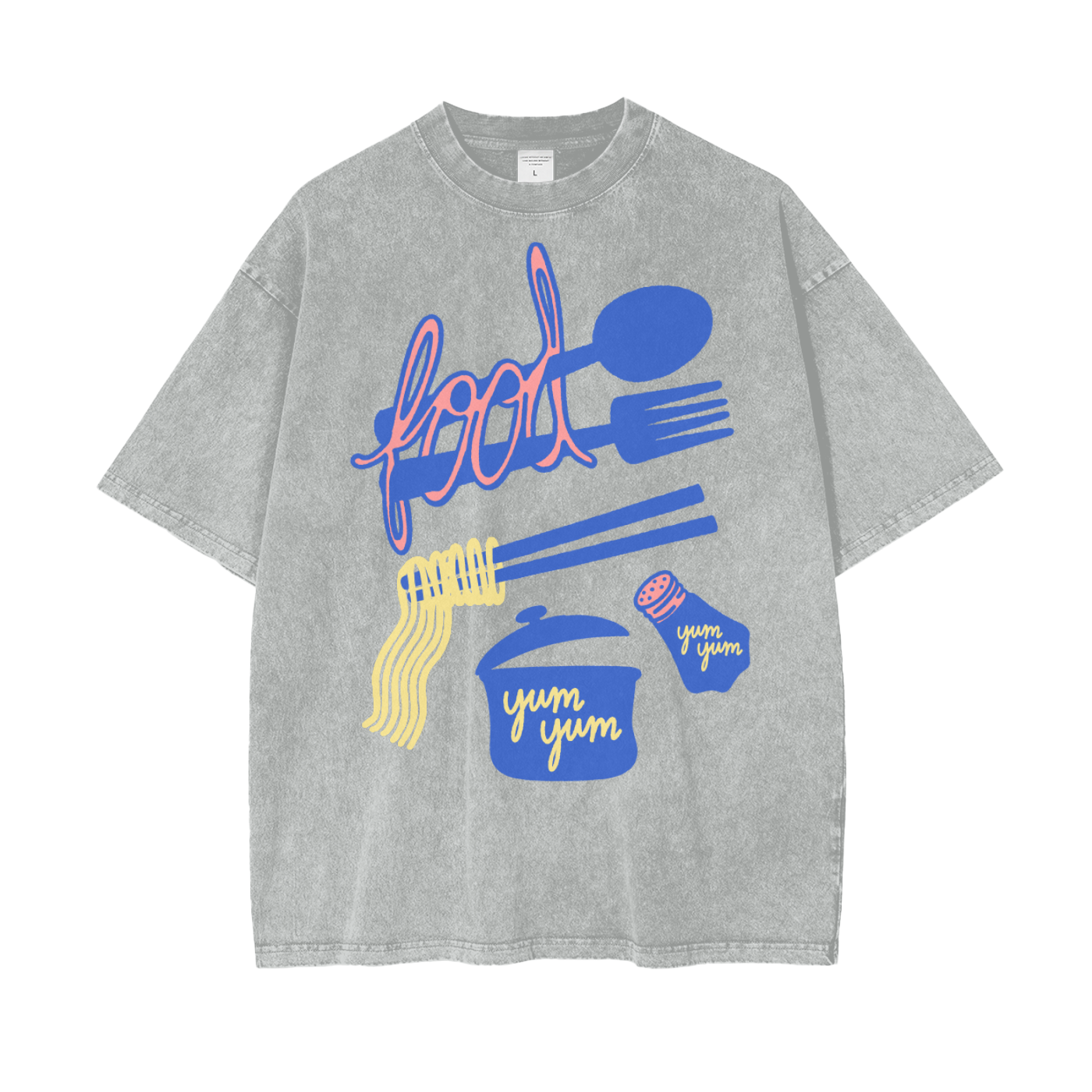 Food Yum Unisex Oversize Snow Washed T-Shirt