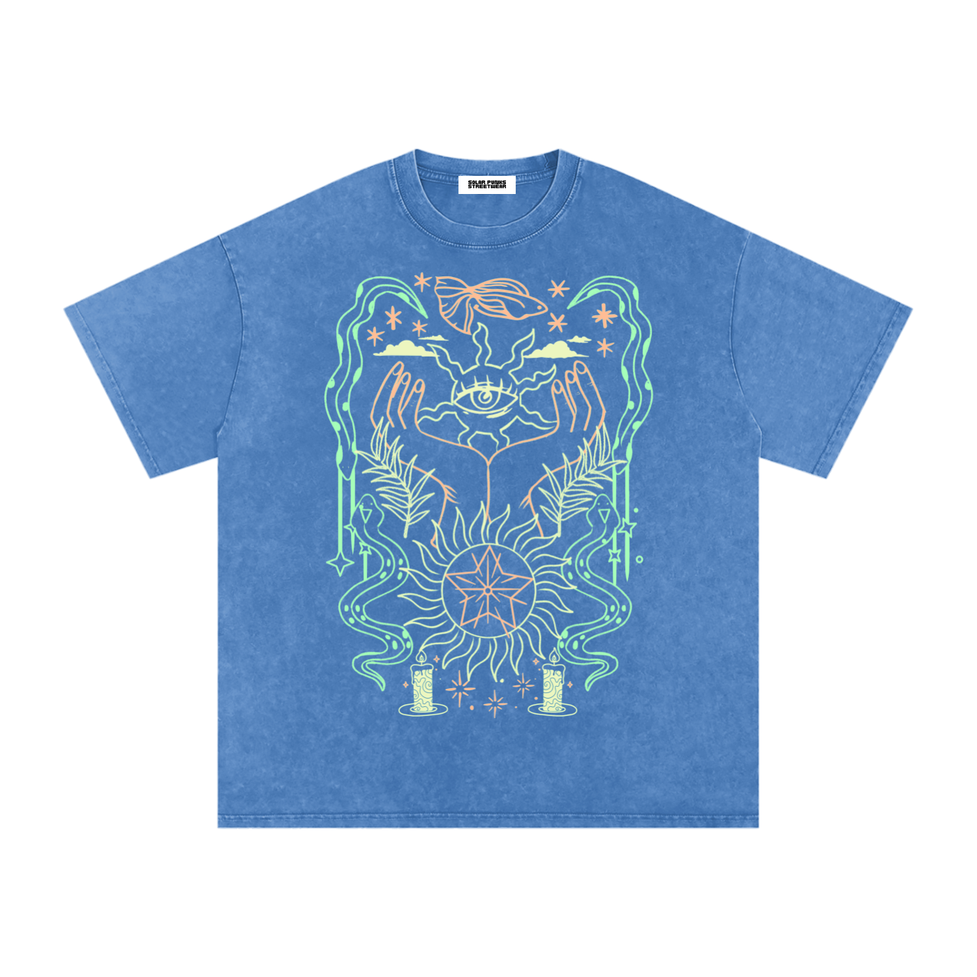 Mystic Hands Unisex Acid Wash Oversize T-Shirt