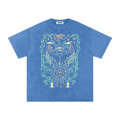 Mystic Hands Unisex Acid Wash Oversize T-Shirt
