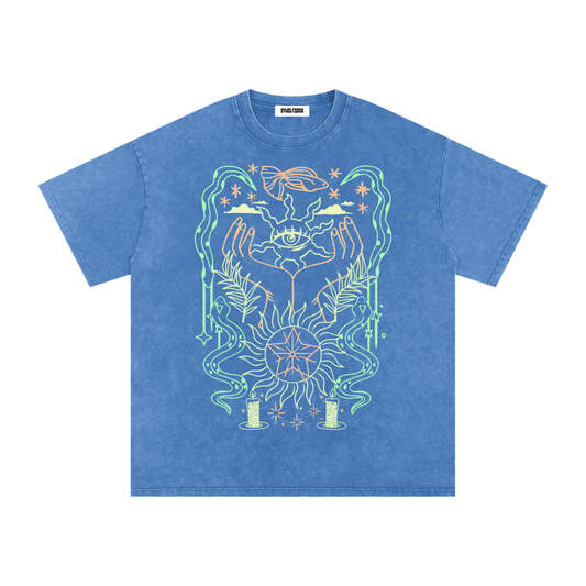 Mystic Hands Unisex Acid Wash Oversize T-Shirt