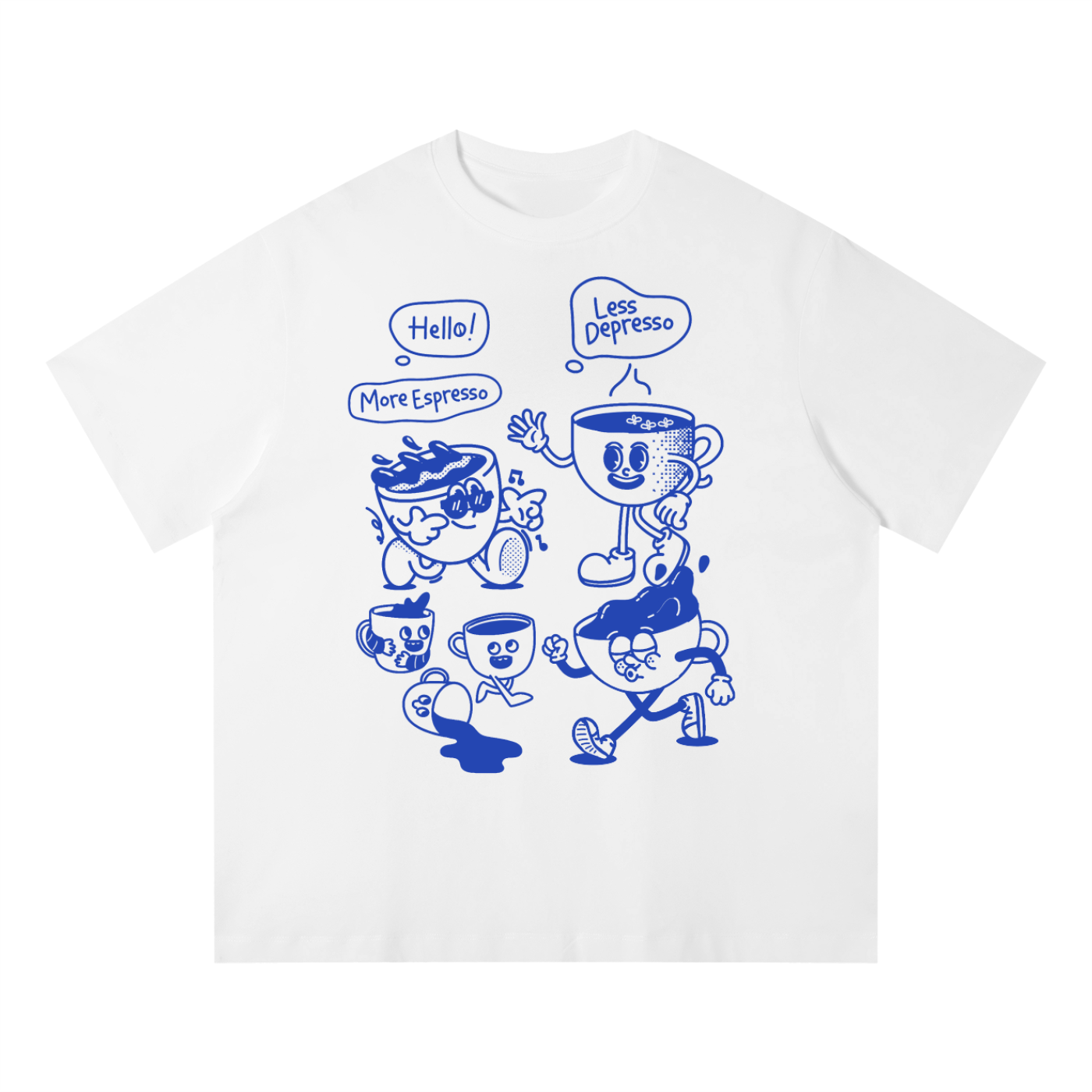 Coffee Cups Unisex Quick-Dry Relaxed Fit T-Shirt
