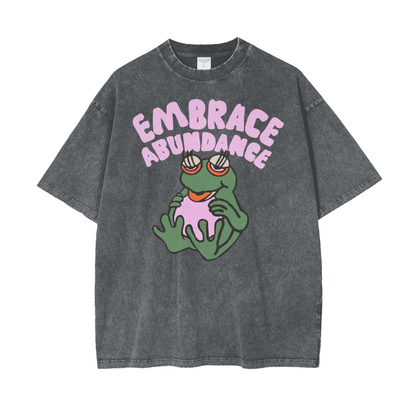 Abundance Toad Unisex Oversize Snow Washed T-Shirt