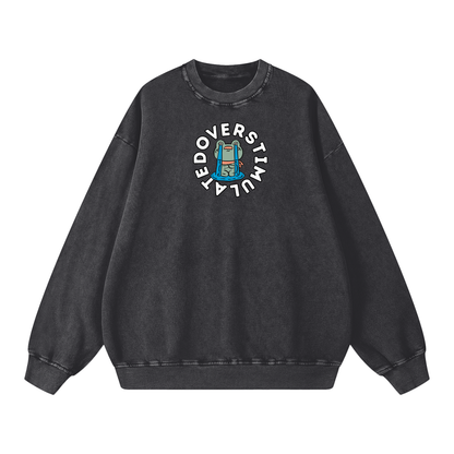 Overstimulated Frog Acid Wash Oversize Sweatshirt