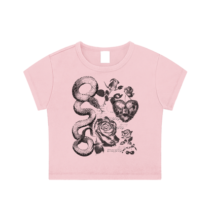 Dark Romantic Snow Washed Crop Top