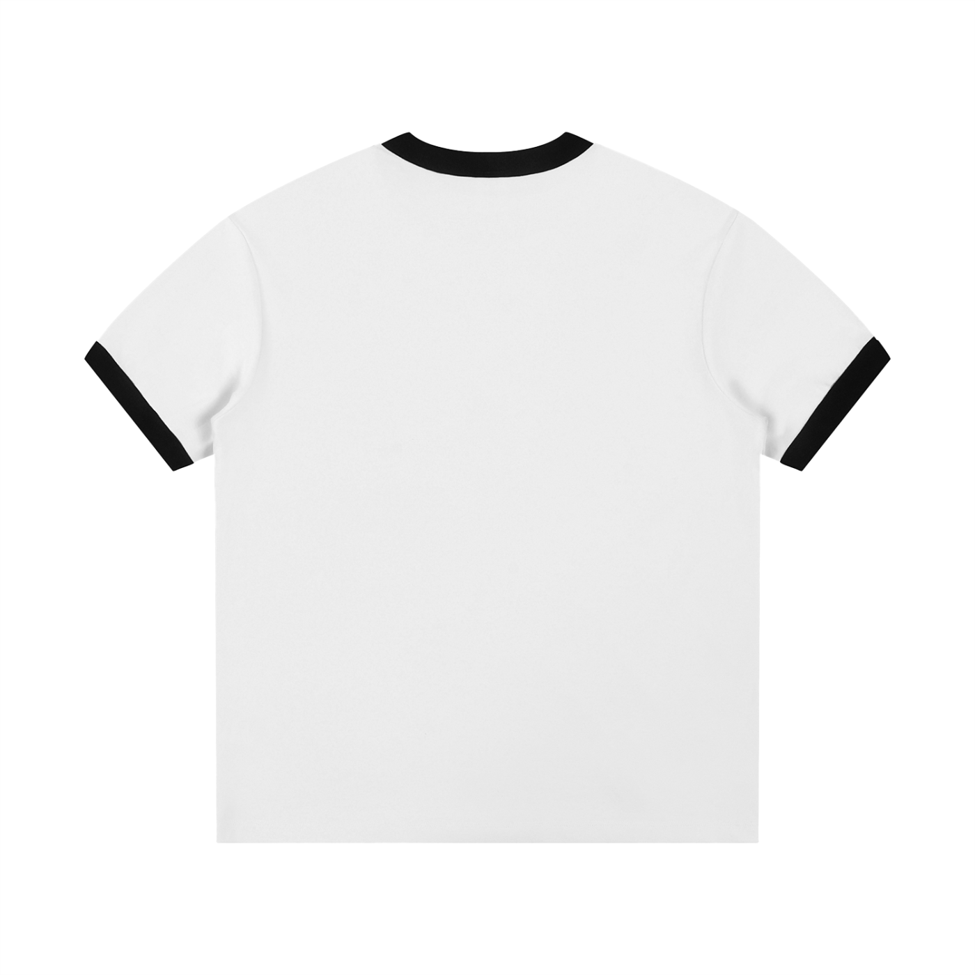Anime Cat Girl Contrast Ribbed Crewneck T-Shirt
