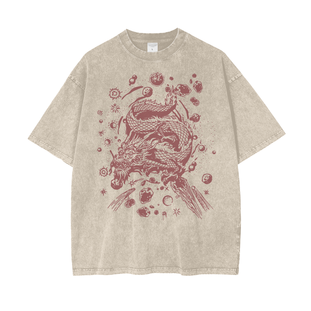 Dragon Universe Unisex Oversize Snow Washed T-Shirt